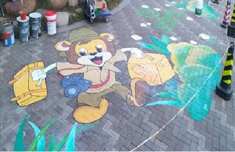 丹巴夏季画地面彩绘会遇到的问题