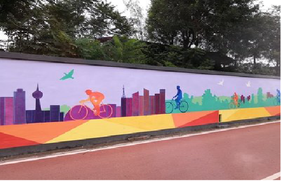 丹巴墙体彩绘-围墙