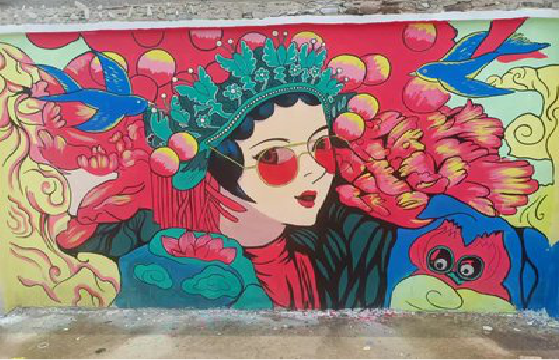 丹巴墙体彩绘-网红墙