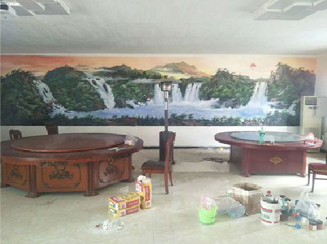 丹巴墙绘-写实风景