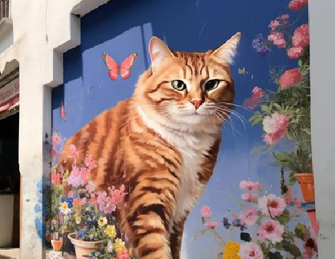 丹巴自己绘制有个性的手绘墙