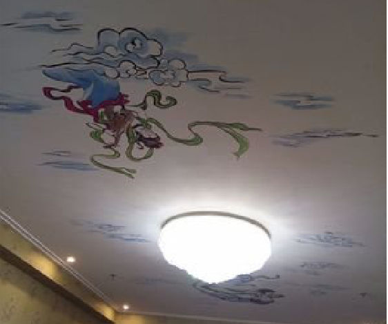 丹巴如何快速绘制天花板上的手绘墙？