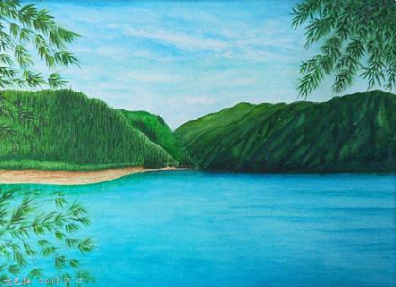 丹巴在墙绘中，如何绘画绿水青山？